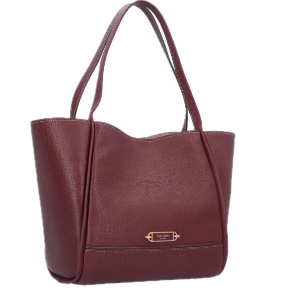 Kate Spade Gramercy Medium Tote Bag Cordovan Pebbled Leather Dual Strap NWT - Picture 4 of 16